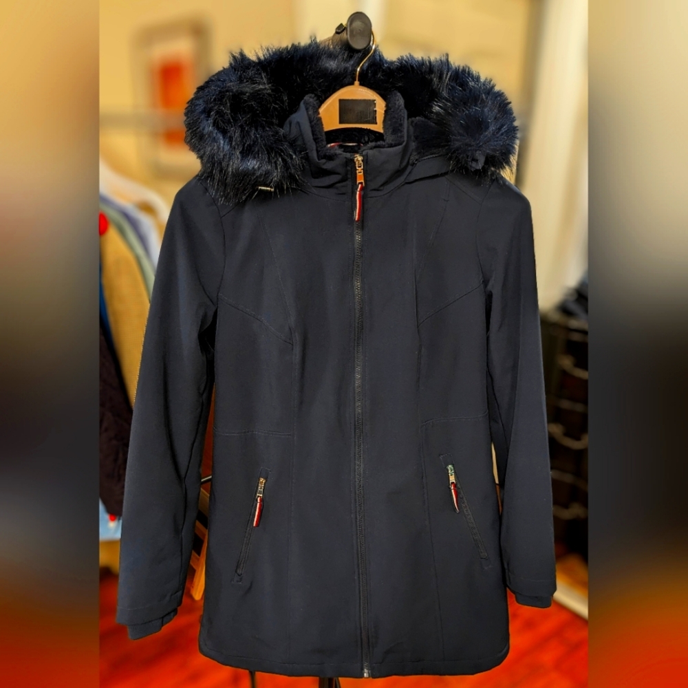 Tommy Hilfiger Faux Fur Lined Hooded Parka- size small
